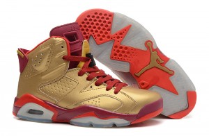 Air Jordan 6 Retro Metal Gold Deep Red Varsity Red - Click Image to Close