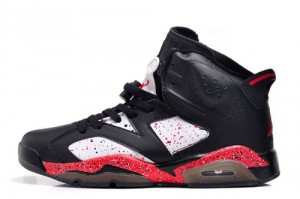 Air Jordan 6 VI Custom Angry Birds Black White Red Specked