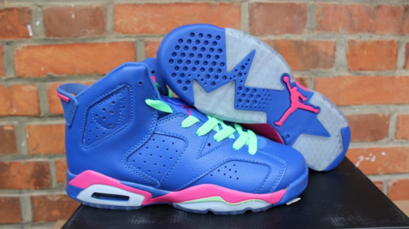 Air Jordan 6 VI GG Blue Pink Shoes