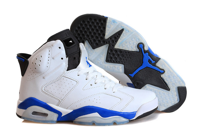 Air Jordan 6 VI Retro White Sport Blue Black Cheap For Sale Online - Click Image to Close