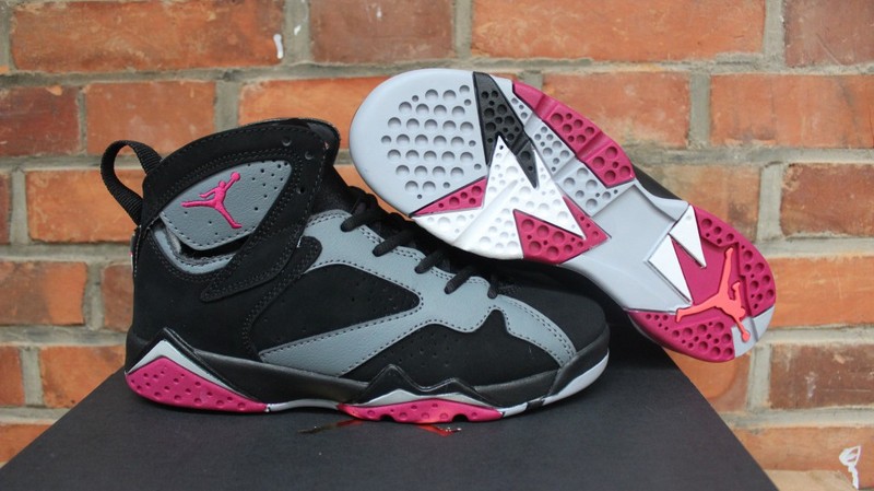 Air Jordan 7 Fuchsia Flash GS Black Red Shoes