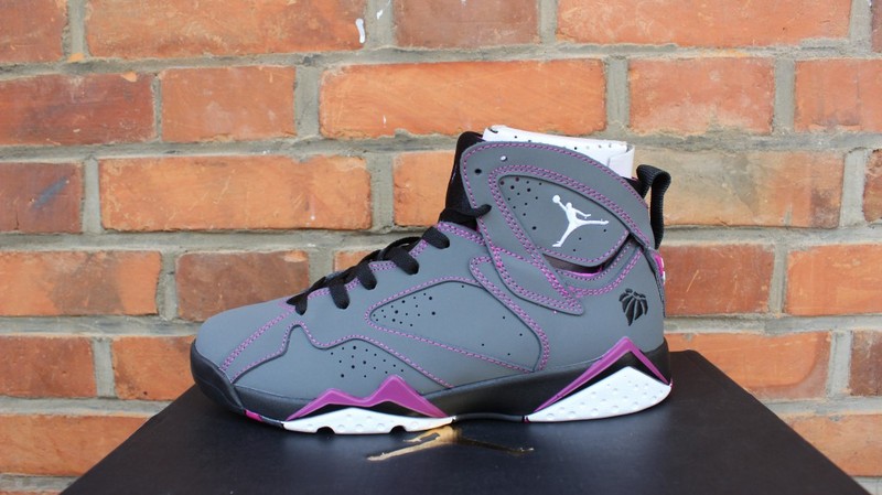 Air Jordan 7 GS Valentine Day Grey Black Purple Shoes