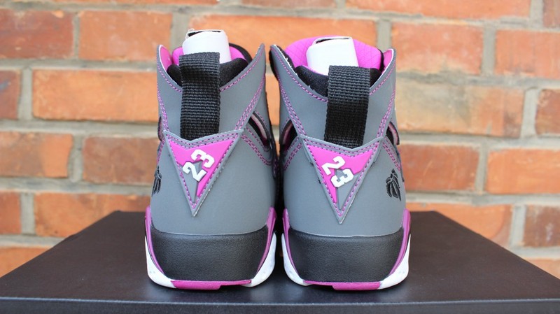 Air Jordan 7 GS Valentine Day Grey Black Purple Shoes - Click Image to Close