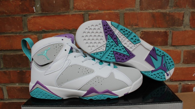 Air Jordan 7 Retro GS Easter Painted Egg White Grey Purple Shoes