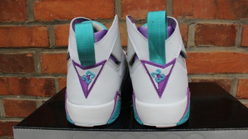 Air Jordan 7 Retro GS Easter Painted Egg White Grey Purple Shoes - Click Image to Close