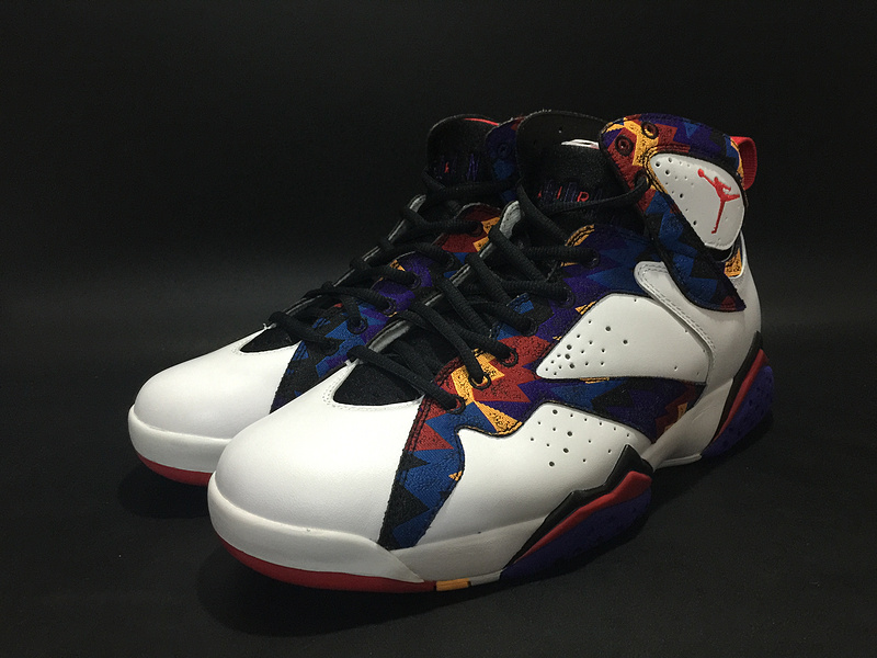 Air Jordan 7 Sweater Black White Colorful Shoes