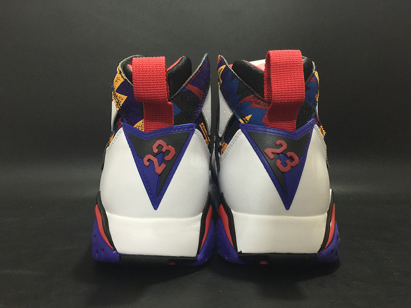 Air Jordan 7 GS Sweater Black White Colorful Shoes - Click Image to Close