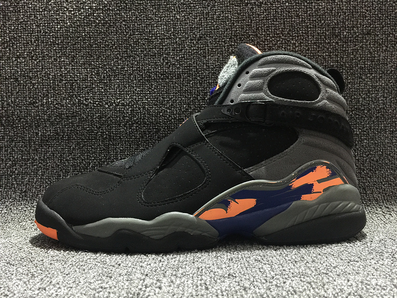 Air Jordan 8 Retro Suns Black Orange Shoes