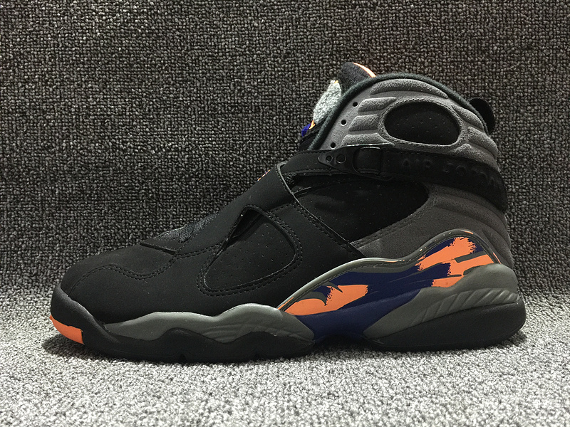 Air Jordan 8 Retro Suns Black Orange Shoes - Click Image to Close