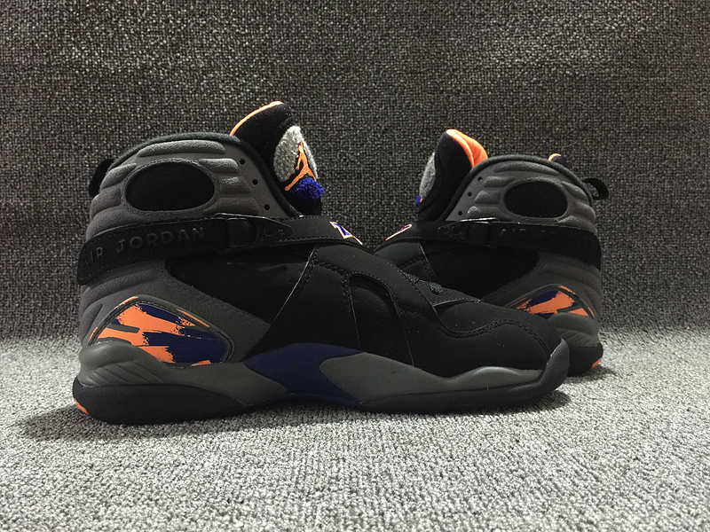 Air Jordan 8 Retro Suns Black Orange Shoes - Click Image to Close
