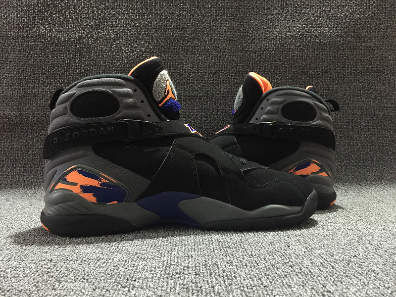 Air Jordan 8 Retro Suns Black Orange Shoes