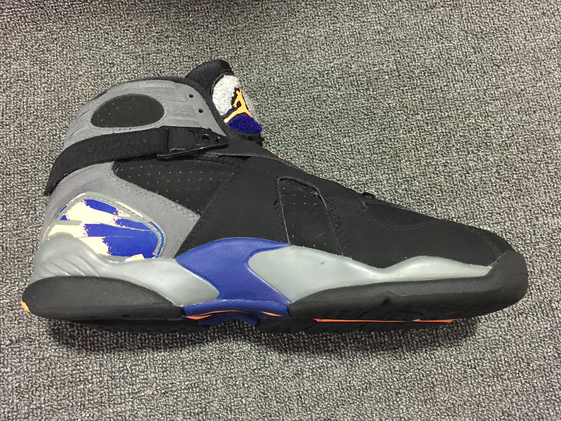 Air Jordan 8 Retro Suns Black Orange Shoes