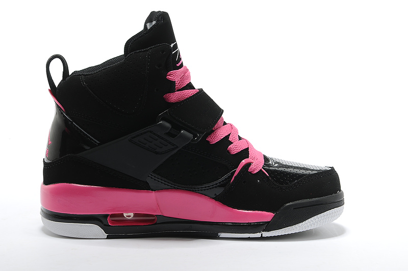 Air Jordan Flight 45 Womens High Black Vivid Pink White - Click Image to Close