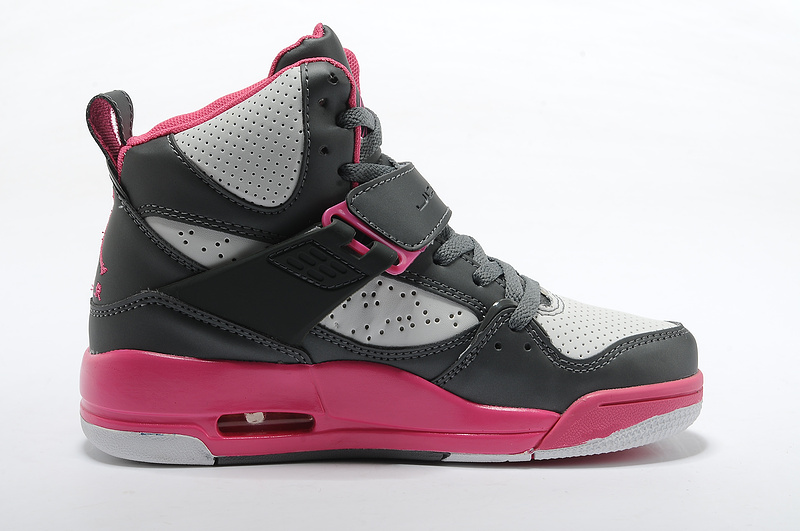 Air Jordan Flight 45 Womens High Dark Gray Pink White - Click Image to Close