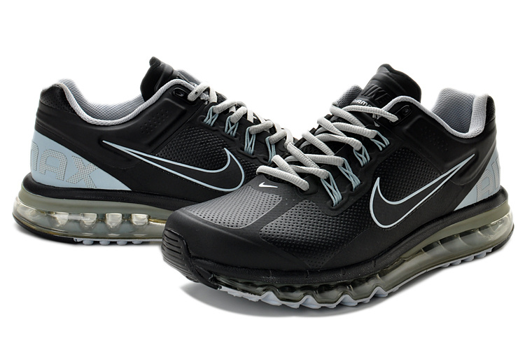 Nike Air Max 2013 Leather All Black Shoes - Click Image to Close