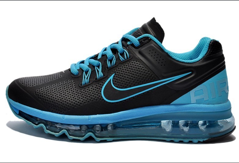 Nike Air Max 2013 Leather Black Blue For Women