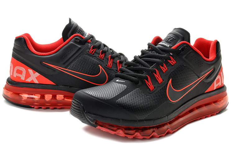 Nike Air Max 2013 Leather Black Red Shoes