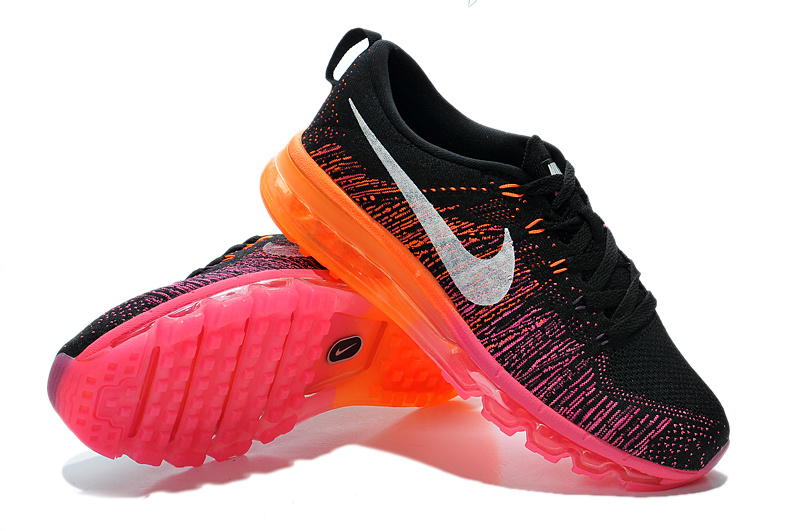 Nike Air Max 2014 Flyknit Black Red Orange Shoes - Click Image to Close