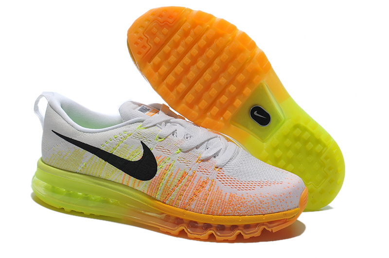 Nike Air Max 2014 Flyknit Grey Yellow Shoes - Click Image to Close