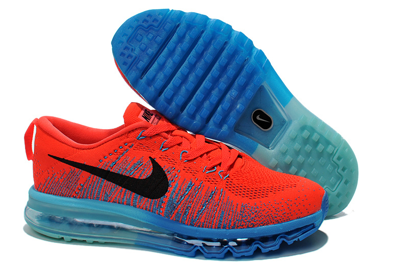 Nike Air Max 2014 Flyknit Orange Blue Shoes - Click Image to Close