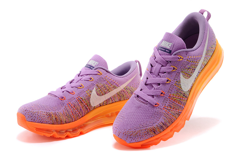 Nike Air Max 2014 Flyknit Purple Orange Shoes - Click Image to Close
