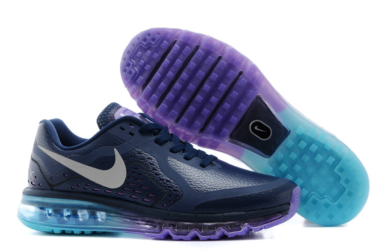 Nike Air Max 2014 Leather Black Purple Blue Shoes