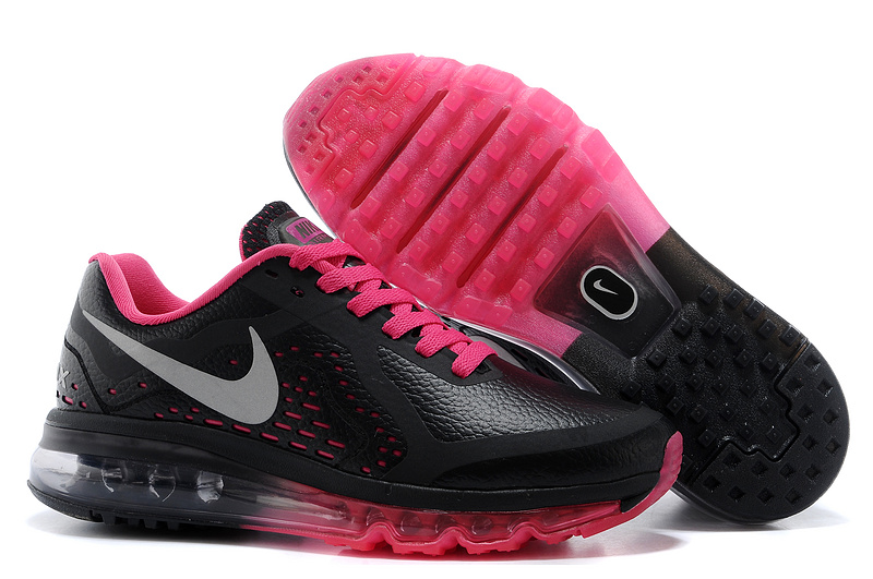 Nike Air Max 2014 Leather Black Pink Shoes - Click Image to Close