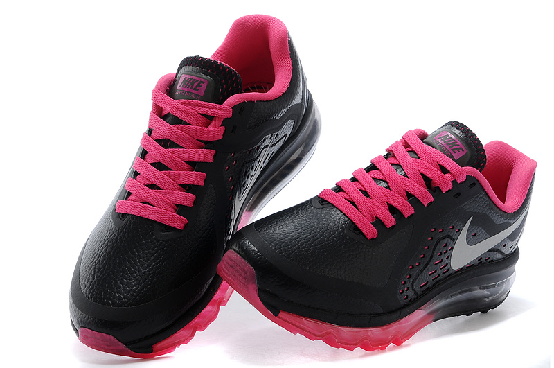 Nike Air Max 2014 Leather Black Pink Shoes - Click Image to Close