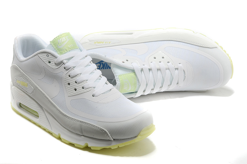 Nike Air Max 90 All White Shoes - Click Image to Close