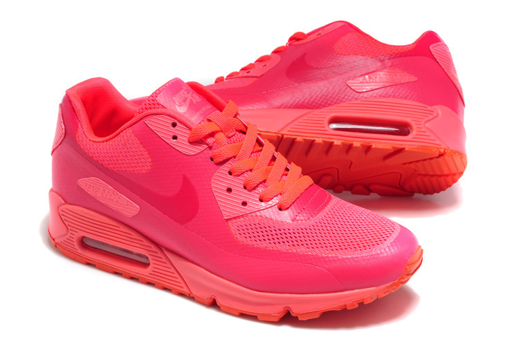 Nike Air Max 90 Mesh All Red Shoes - Click Image to Close