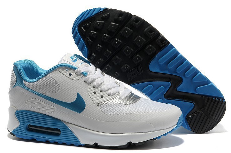 Nike Air Max 90 Mesh Grey Light Blue Shoes - Click Image to Close