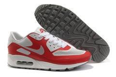 Nike Air Max 90 Mesh White Red Shoes - Click Image to Close