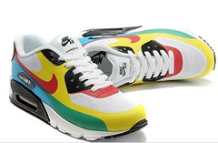 Nike Air Max 90 Mesh White Yellow Red Green Shoes - Click Image to Close