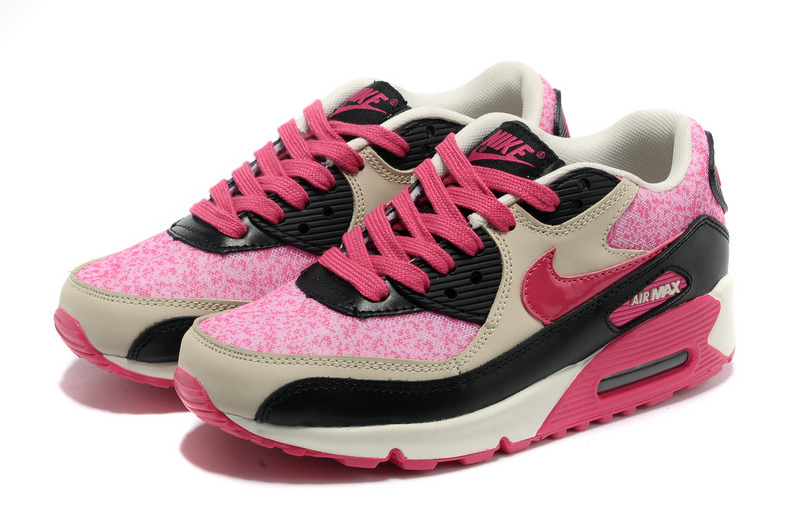 Nike Air Max 90 Pink Black Grey For Women - Click Image to Close