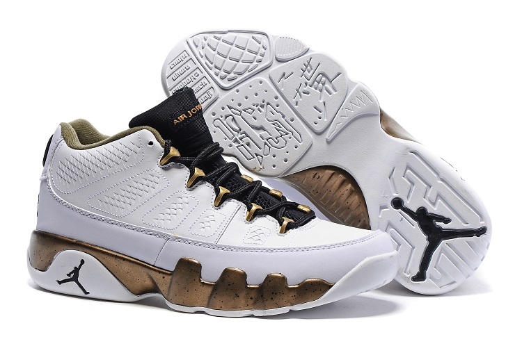 Cheap Nike Air Jordan 9 Retro Low Copper Statue White Black Militia Green For Sale