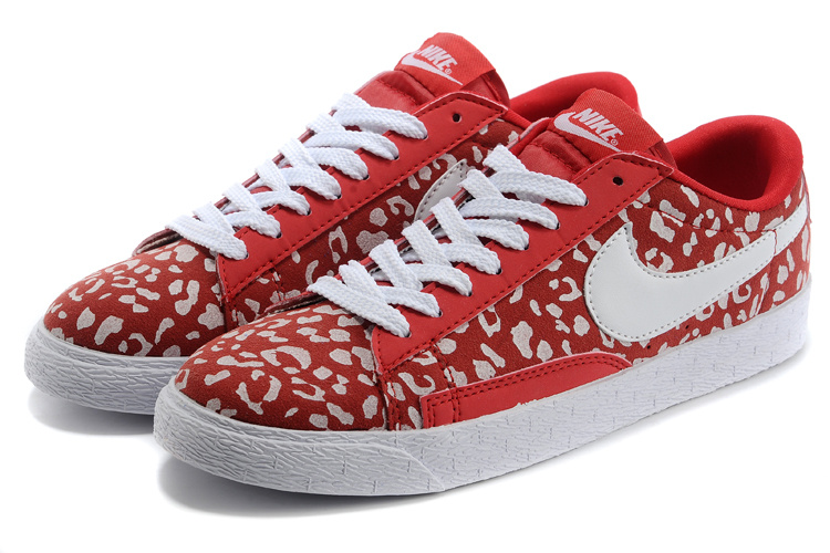 Cheetah Print Nike Blazer Low Midnight Red White Men's Shoes