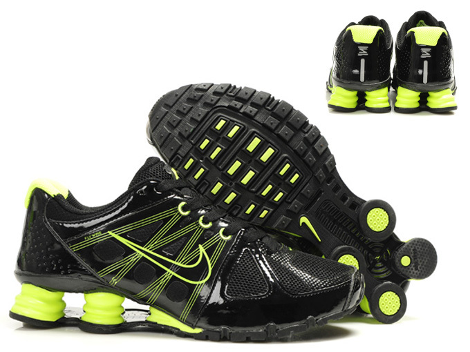 Classic Nike Shox Agent+ Shoes Black Volt - Click Image to Close