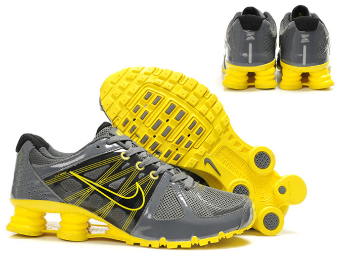 Classic Nike Shox Agent+ Shoes Grey Yellow - Click Image to Close