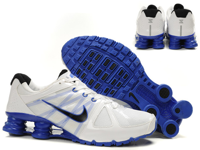 Classic Nike Shox Agent+ Shoes White Blue - Click Image to Close