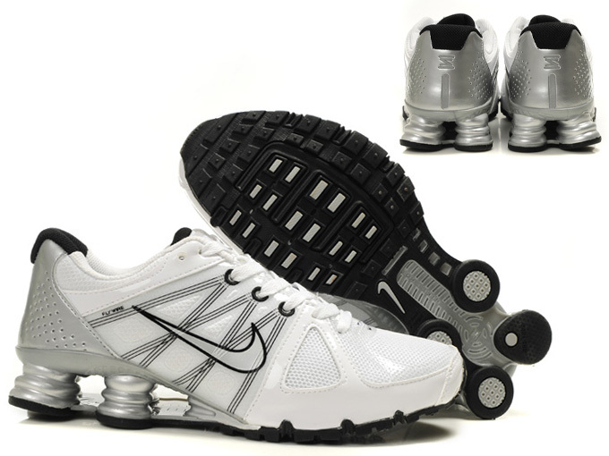 Classic Nike Shox Agent+ Shoes White Grey - Click Image to Close