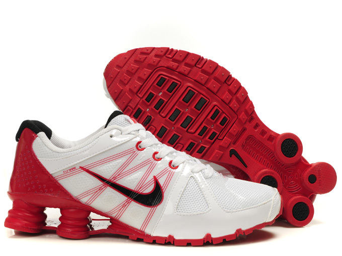 Classic Nike Shox Agent+ Shoes White Red - Click Image to Close