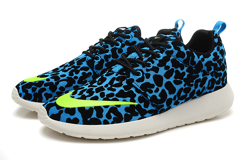 Fashion Nike Rosherun FB Black Blue Green White Running Shoes