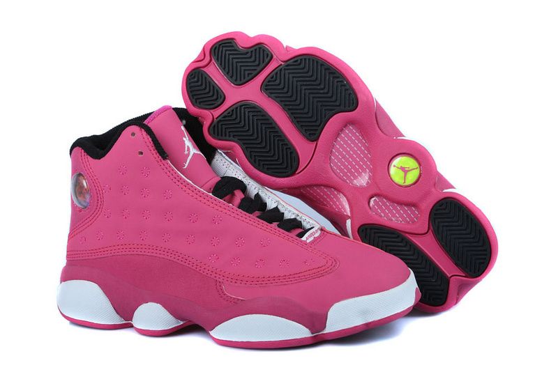 Girls Air Jordan 13 Fusion Pink Black White For Sale