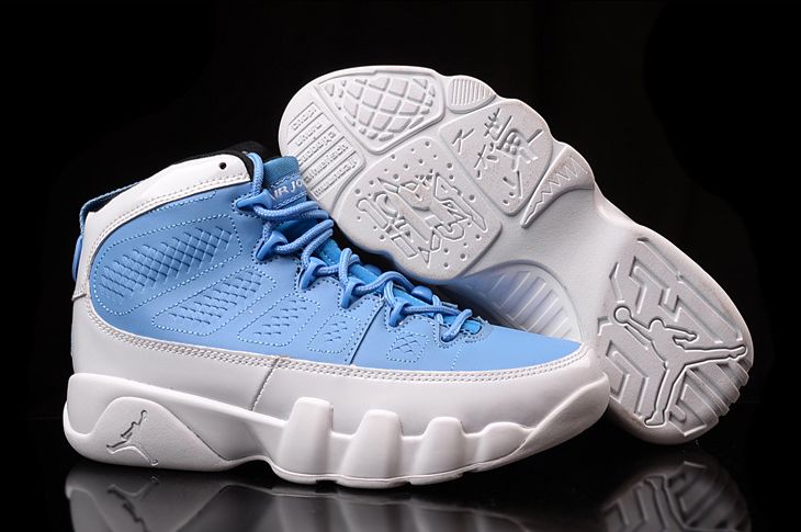 Girls Air Jordan 9 For the Love of the Game Blue White Sale - Click Image to Close