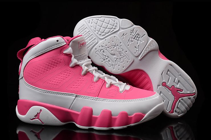 Girls Air Jordan 9 GS Pink White Womens Size For Sale