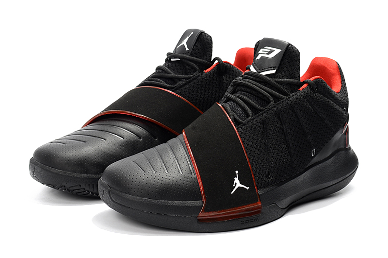 Real Air Jordans CP3 11 Black Red Shoes - Click Image to Close