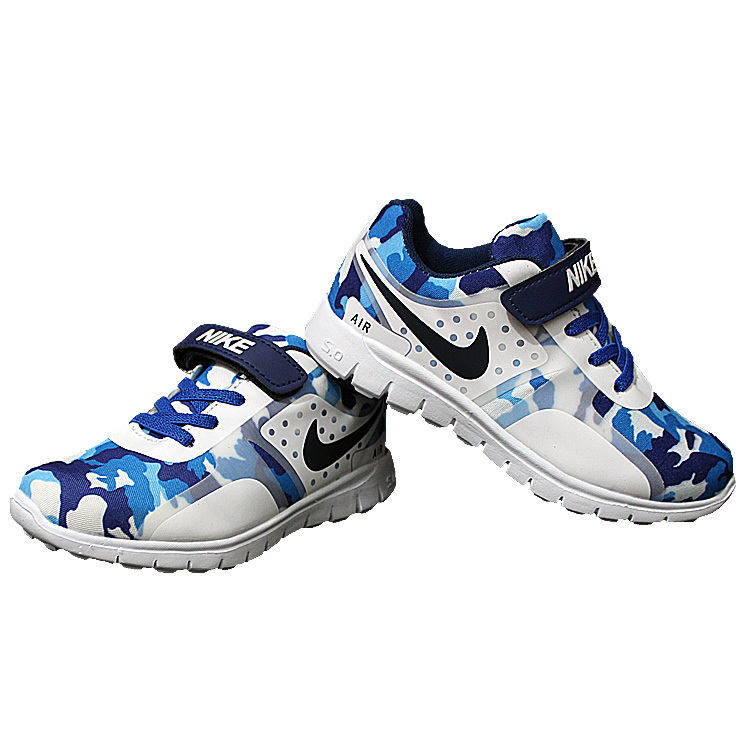 Nike Air Force Strap Blue White Shoes For Kid - Click Image to Close