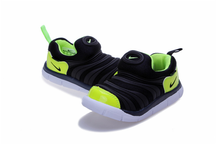 Kids Nike Dynamo Free Black Fluorscent Green White Shoes