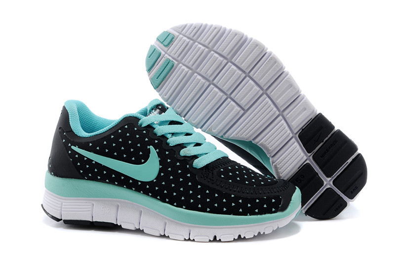 Kids Nike Free 5.0 Black Green Sport Shoes - Click Image to Close