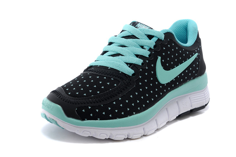 Kids Nike Free 5.0 Black Green Sport Shoes - Click Image to Close